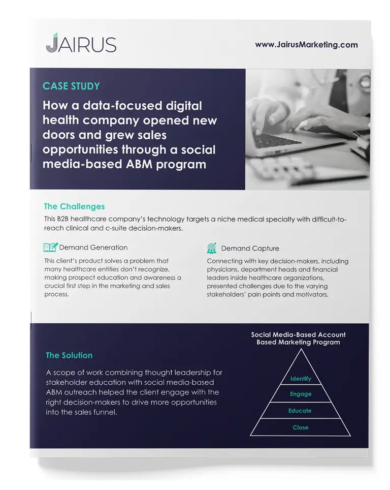 How a Data-Focused Digital Health Company Opened New Doors and Grew Sales Opportunities Through a Social Media-based ABM Program