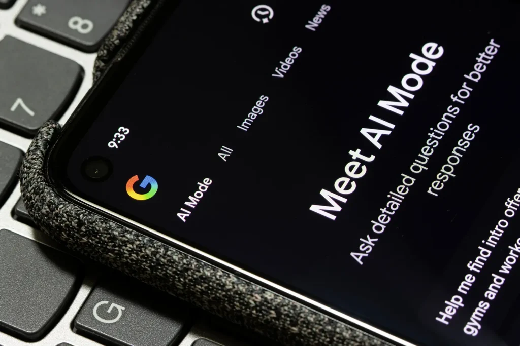 AI mode displayed on a phone screen