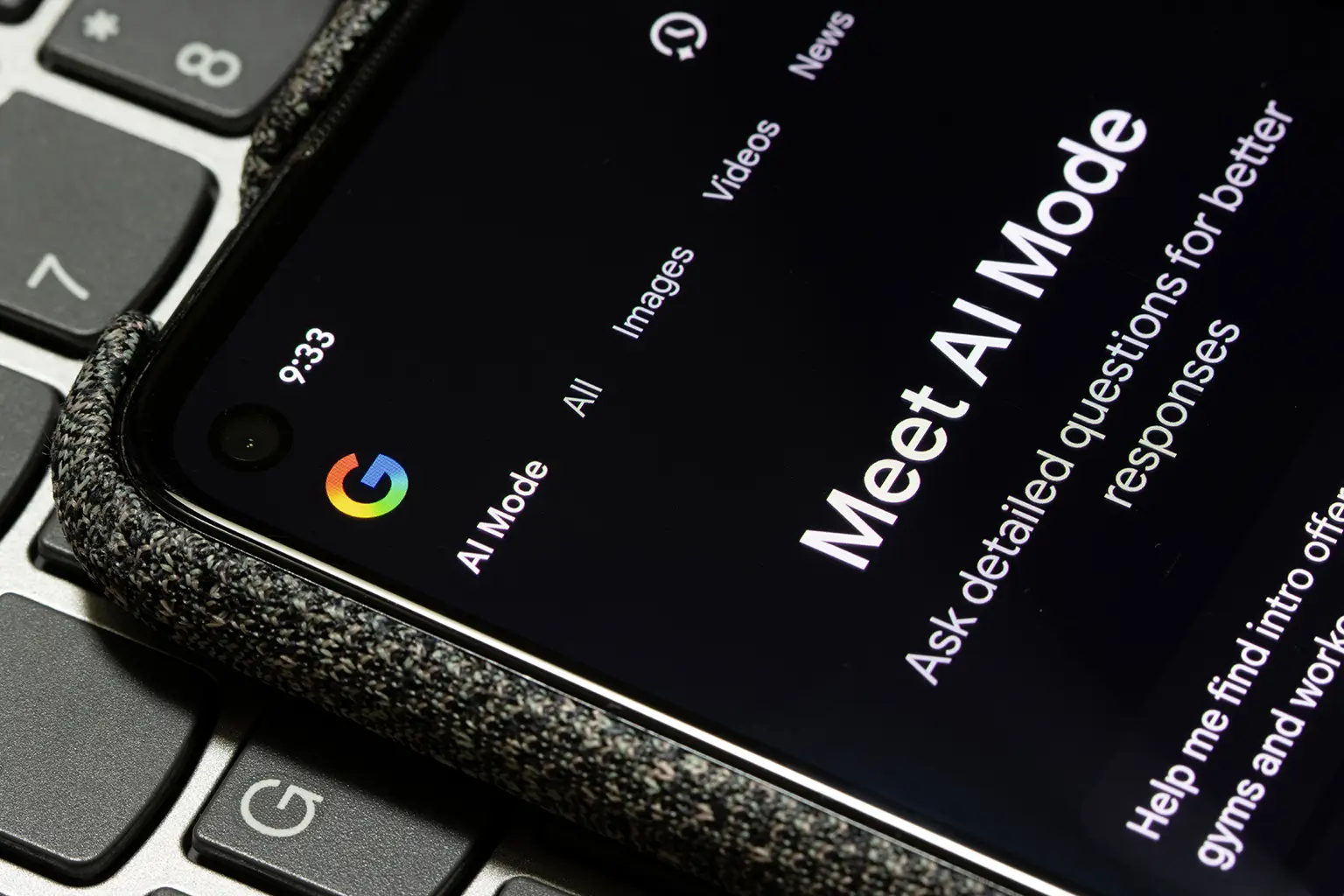 AI mode displayed on a phone screen