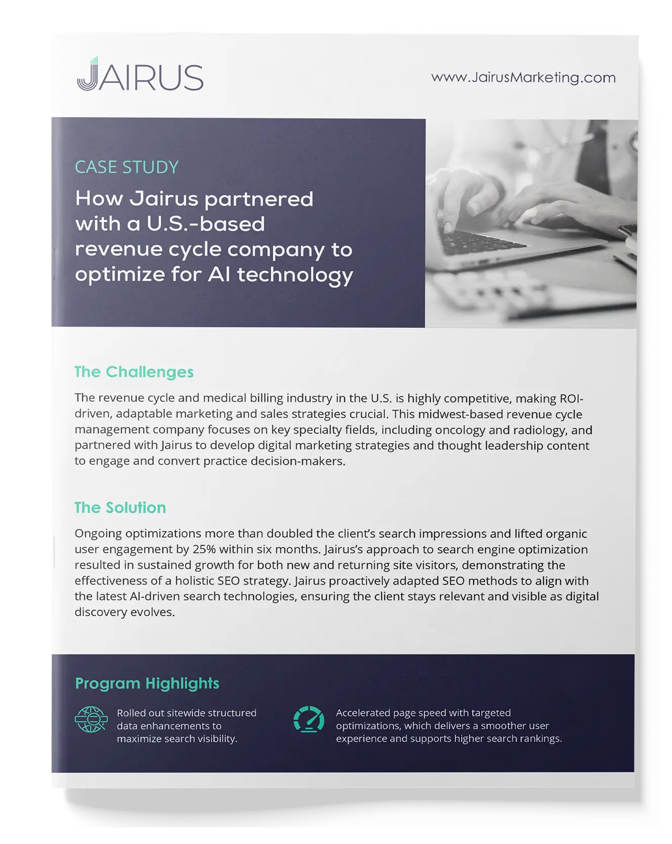 How Jairus Partnered with a U.S.-Based Revenue Cycle Company to Optimize for AI Technology Case Study