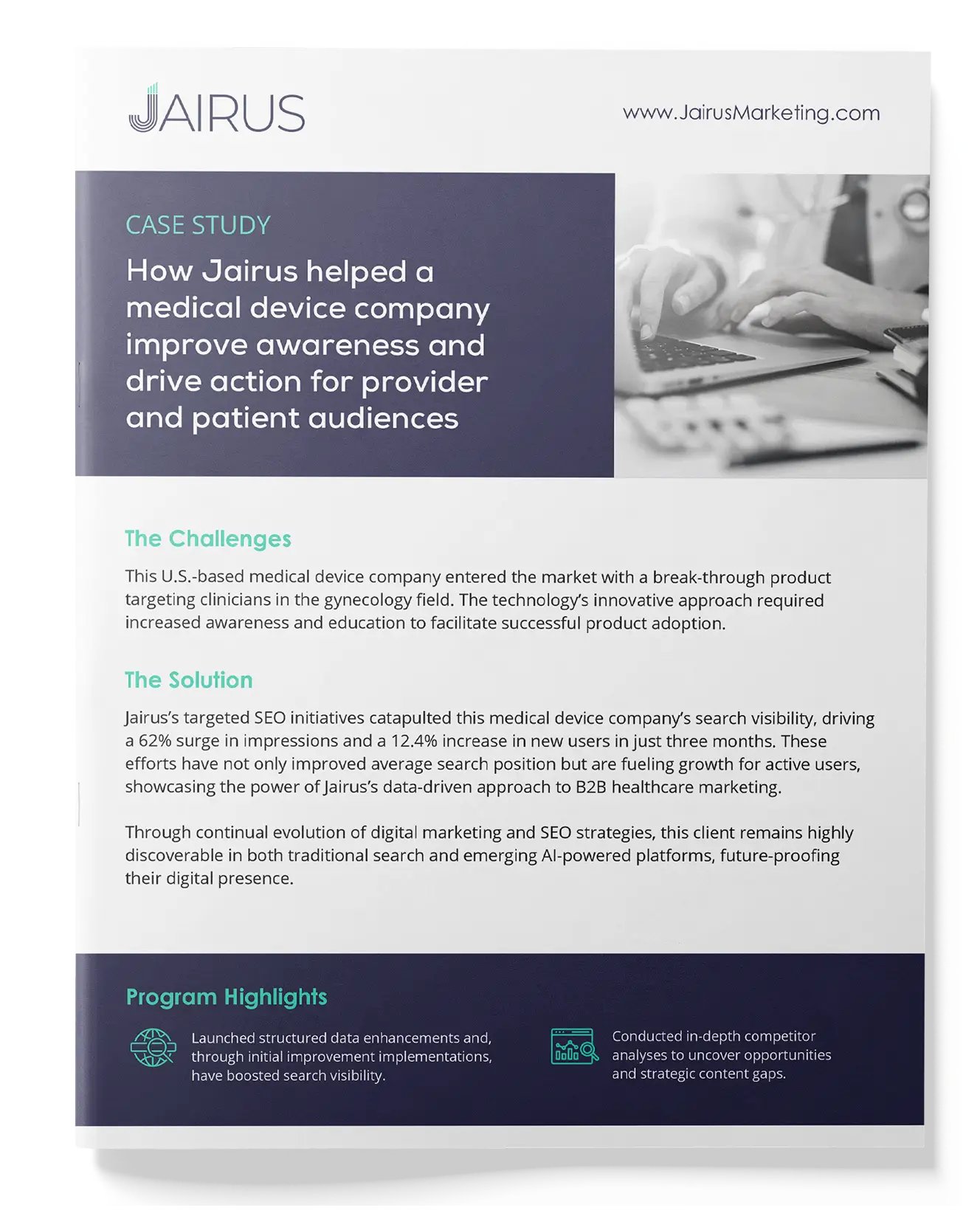 How Jairus Helped a Medical Device Company Improve Awareness and Drive Action for Provider and Patient Audiences Case Study