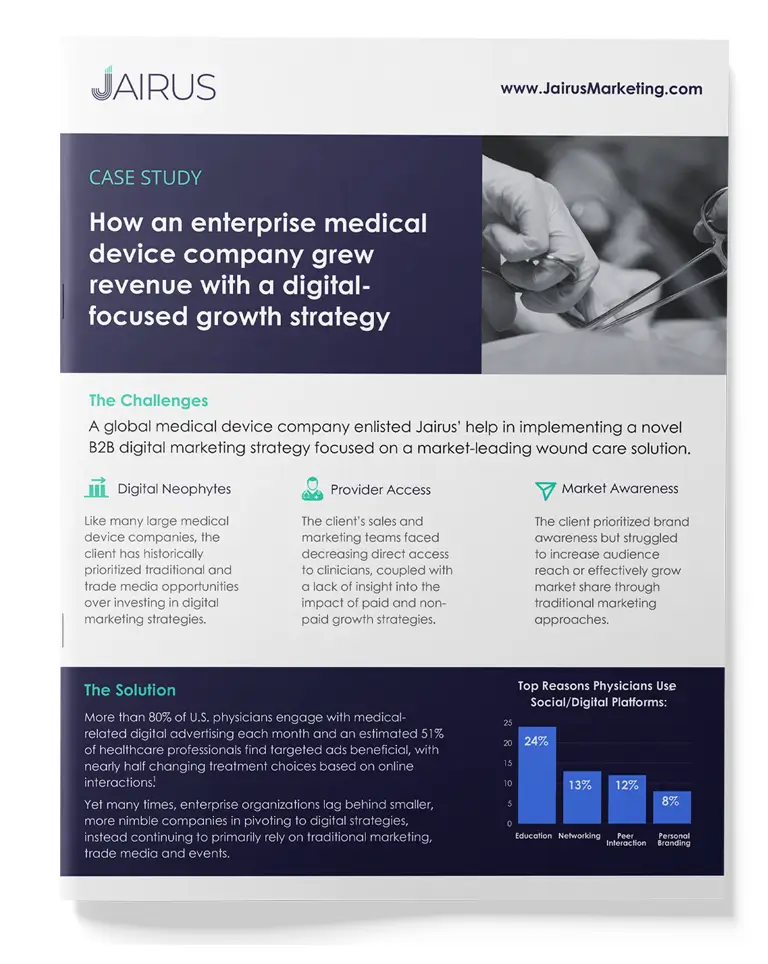 Medical Device Growth Strategy Case Study Mockup
